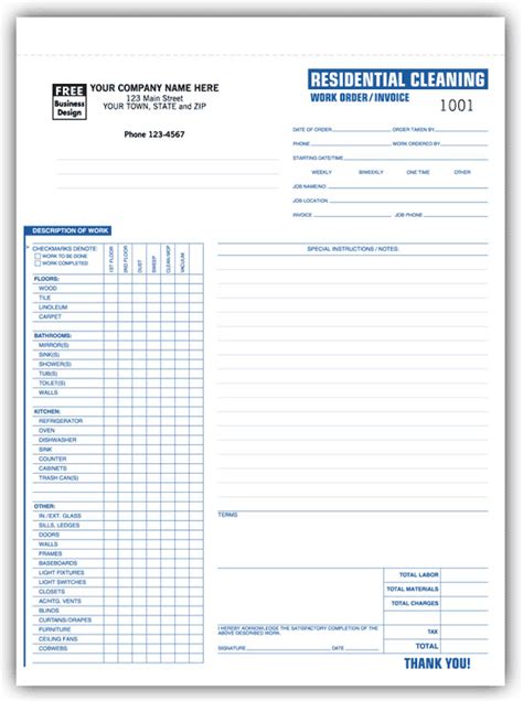 Cleaning Work Order Template