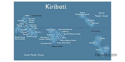 Kiribati Map Illustration - Twinkl