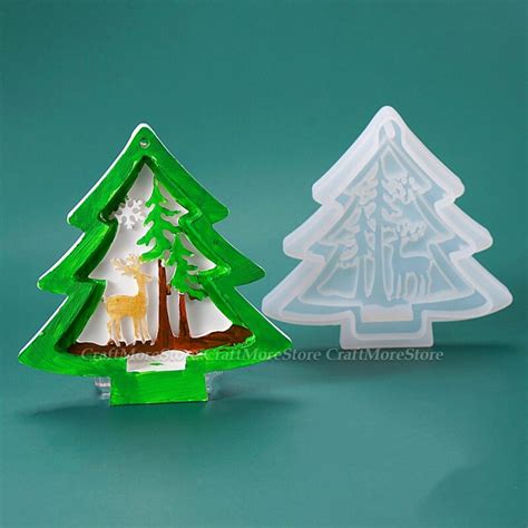 Christmas Tree Silicone Mold Christmas Tree Pendant Resin Etsy