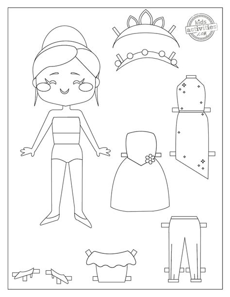 Free Dress Up Paper Dolls Coloring Pages Kids Activities