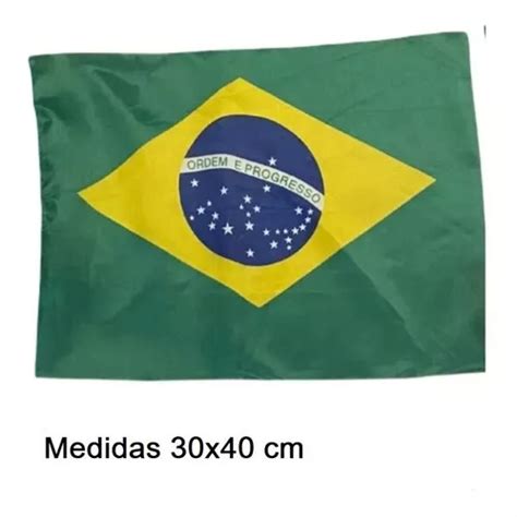 Kit Bandeira Brasil Torcedor De Tecido Poli Ster X Cm Frete Gr Tis