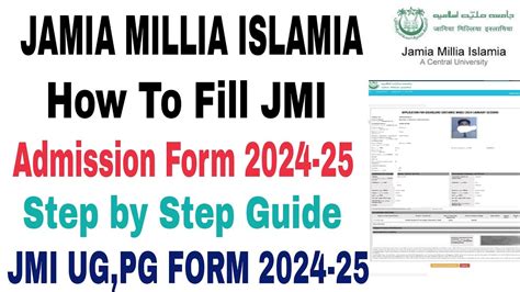 How To Fill Jamia Millia Islamia Admission Form 2024 25 UG PG BBA Bed