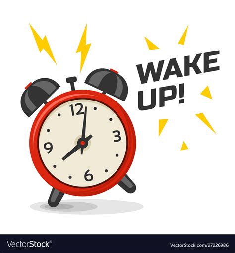 Wake up alarm clock with two bells Royalty Free Vector Image