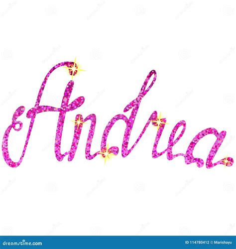 Andrea Name Lettering Tinsels Stock Vector Illustration Of Word Line