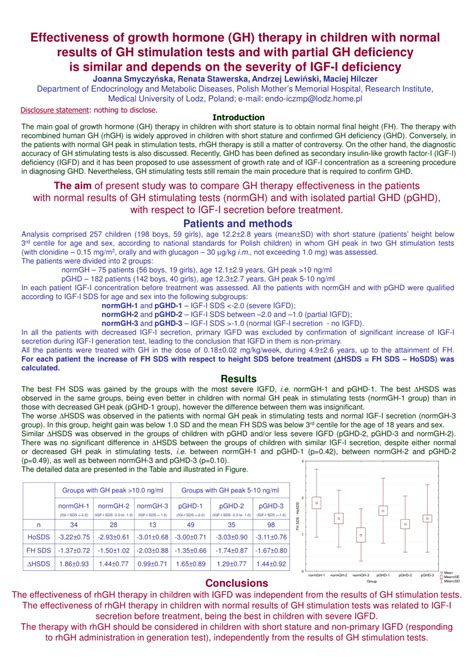 (PDF) Effectiveness of GH therapy in children with normal results of GH ...