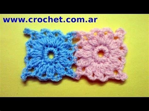 Unión Motivo N 9 granny square en tejido crochet tutorial paso a paso