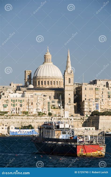 Historic Buildings Grand Harbor Malta Valletta Stock Photo - Image of ...