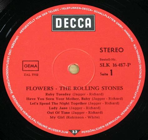 ROLLING STONES Flowers The Rolling Stones Collectors Information Vinyl ...