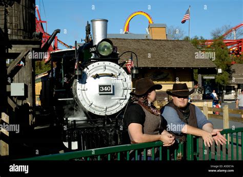 Train station cowboy theme Knott's Berry Farm theme park CALIFORNIA ...