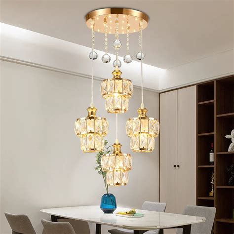 Modern Crystal Chandelier Pendant Light Hangig Lamp Lampu Hiasan Lampu