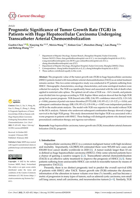 Pdf Prognostic Significance Of Tumor Growth Rate Tgr In Patients