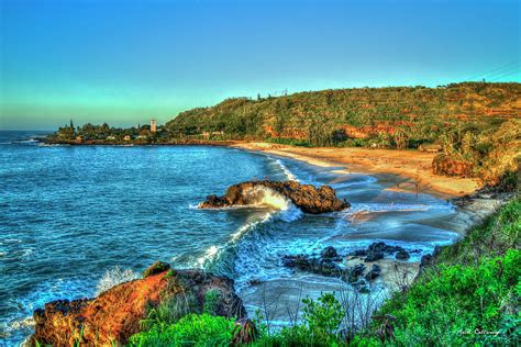 Oahu Hawall Waimea Bay The Glow Of Sunset North Shore Seascape Art Photograph By Reid Callaway