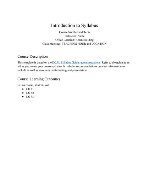 47 Editable Syllabus Templates Course Syllabus Templatelab