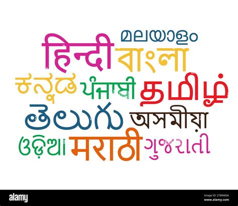 Indian Languages Word Cloud Vector Illustration Stock Vector Image