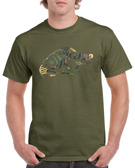 Carp Fishing T Shirt With Camouflage Heat Press Vinyl Logo Etsy