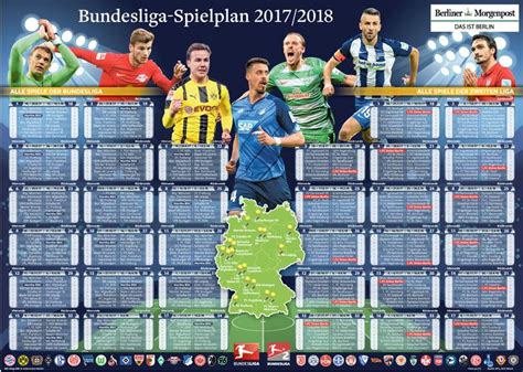 Der Spielplan Der Ersten Und Zweiten Fußball Bundesliga Für Die Saison