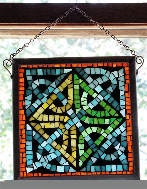 Stained Glass Mosaic Celtic Knot Suncatcher Mosaic Glass Mosaic