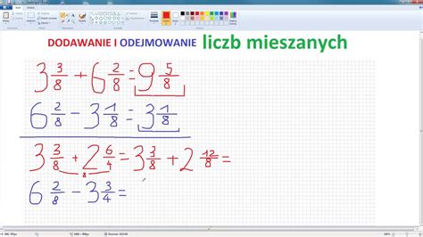 MATEMATYKA Dodawanie I Odejmowanie Liczb Mieszanych YouTube