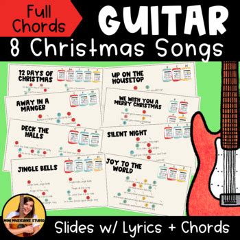 8 Guitar Christmas Songs | Slides w/ Full Chords (BUNDLE) | TPT