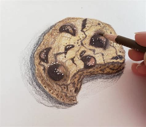 Hyper Realistic Drawing of Chocolate Chip Cookie original - Etsy