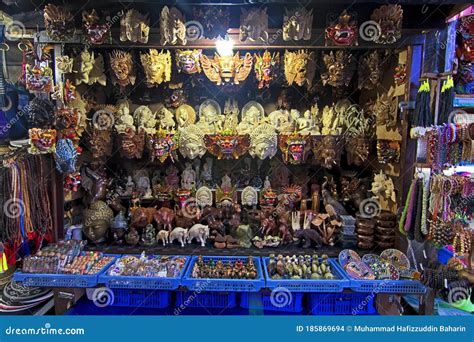 Long Exposure Shot of a Stall Selling Unique Souvenir from Sanur Beach ...