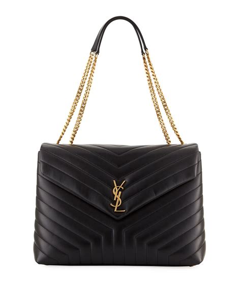 Saint Laurent Loulou Monogram YSL Large V Flap Chain Shoulder Bag Lt