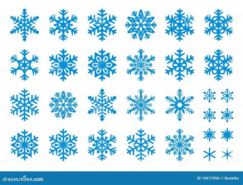 30 Vector Snowflakes Set Stock Vector Illustration Of Decorative