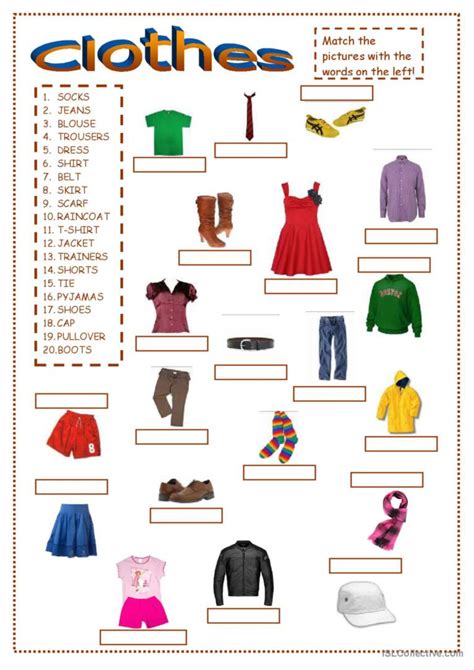 Clothes Picture Description English Esl Worksheets Pdf And Doc