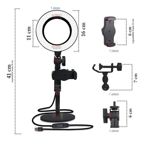 Aro De Luz Led Mini Profesional Con Soporte Para Foto Video