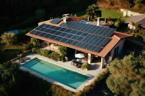 Premium Photo Captivating Aerial Shot Solar Panels Transform Private House Into Ecofriendly Haven