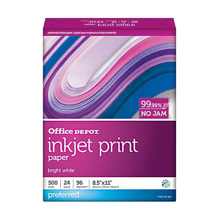 Office Depot Brand Inkjet Print Paper Letter Size 8 12 x 11 24 Lb FSC ...