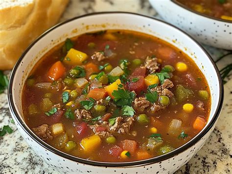 vegetable beef soup recipe quick delicious  perfect