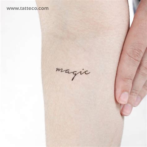 Handwritten Word Magic Temporary Tattoo Done On The