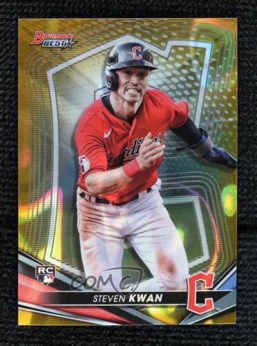 2022 Bowman S Best Gold Lava Refractor 33 75 Steven Kwan 35 Rookie RC