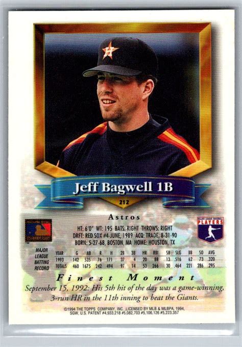 Topps Finest Jeff Bagwell For Sale Online Ebay