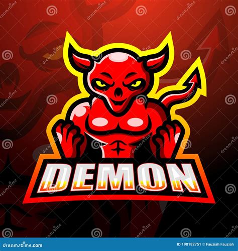 Demon Mascot Sport Logo Design Cartoon Vector Cartoondealer