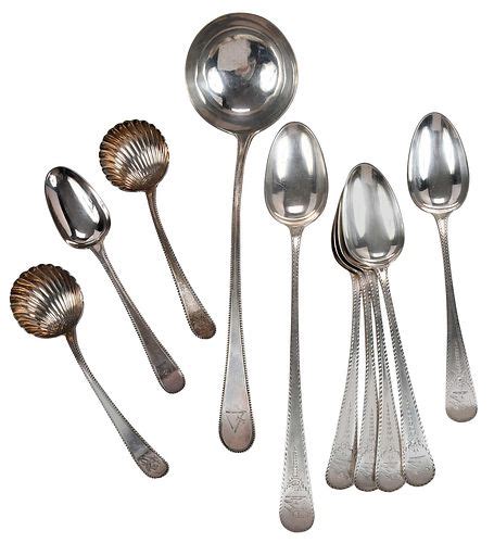 Ten Pieces 18th Century English Silver Flatware Sold At Auction On 17th