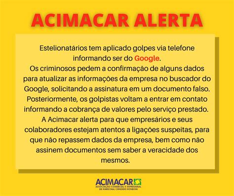 Acimacar Emite Alerta De Golpe