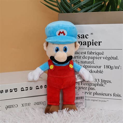 10" Super Mario Bros Plush Toys Ice Mario Soft Stuffed Doll Kids ...