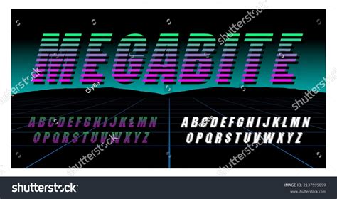 80s Retro Futurism Style Font Vector Stock Vector Royalty Free 2137595099 Shutterstock