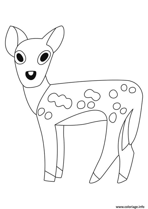 Coloriage Biche Facile Simple Pour Maternelle Dessin Cerf Biche Faon à