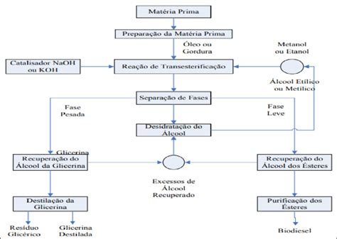 Diagrama esquemático do processo de produção do biodiesel Download