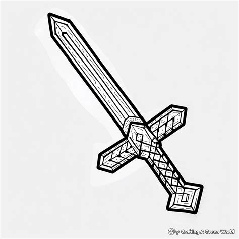 Minecraft Sword Coloring Pages Free And Printable