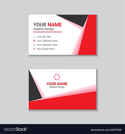 Red and black business card template Royalty Free Vector