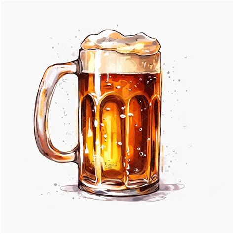 Hay Un Dibujo De Una Taza De Cerveza Con Una Espuma Espumosa Generativa