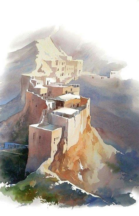 Abdalla Asaad Cityscape Abstract Artwork Watercolor Artists