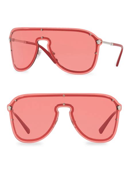 Lyst Versace Shield Sunglasses In Pink