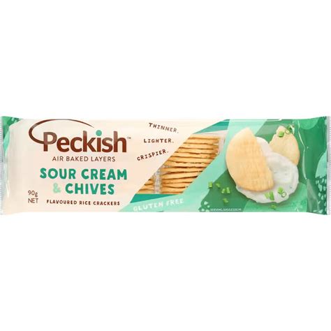 Buy Peckish Sour Cream And Chives Rice Crackers 90g In Singapore