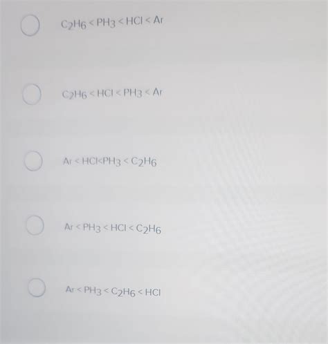 Solved Arrange The Following Gases In Order Of Increasing Chegg