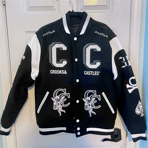 Crooks & Castles Crooks & Castles Letterman Jacket Black & White | Grailed